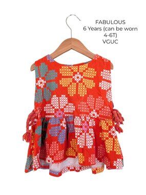 FABULOUS Tie Peplum Orange Red Tank Top 4T 6T Girls Clothes
